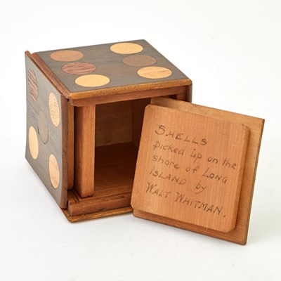 Lot 117 - Rosewood Inlaid Walnut dice-Form Box