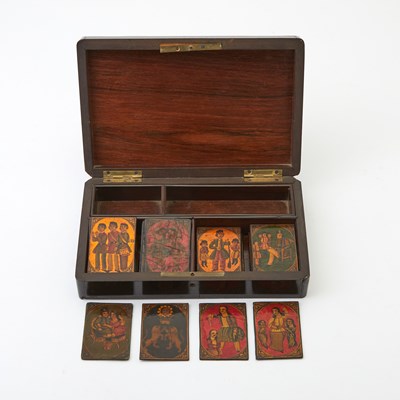 Lot 338 - A set of thirty-three nineteenth-century handpainted Persian As-Nas playing cards