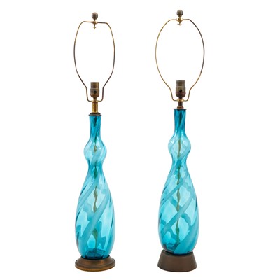 Lot 806 - Similar Pair of Italian Murano Glass Table Lamps