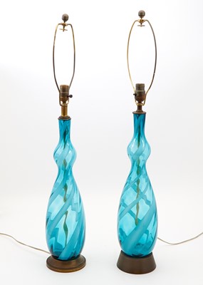 Lot 806 - Similar Pair of Italian Murano Glass Table Lamps