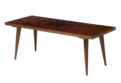 Lot 341 - Brazilian Tile Inset Caviuna Coffee Table