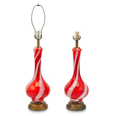 Lot 333 - Pair of Italian Murano Glass Table Lamps