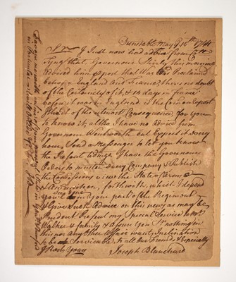 Lot 221 - News of King George's War arrives in Colonial Massachusetts