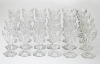 Lot 211 - Set of Thirty Baccarat Cut Glass "Harcourt" Pattern Glasses