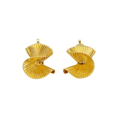 Lot 1199 - Tiffany & Co., George Schuler Pair of Gold Earclips