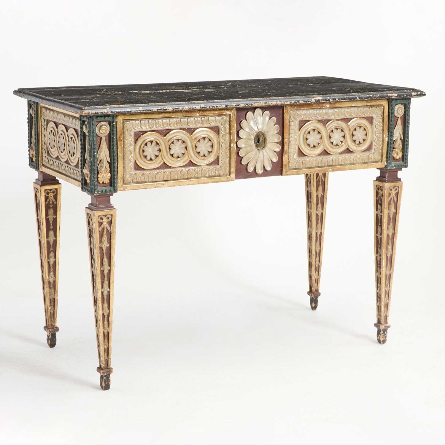 Lot 639 - Italian Painted and Parcel-Gilt Center Table