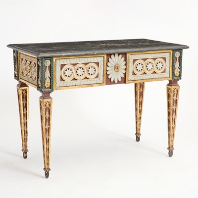 Lot 639 - Italian Painted and Parcel-Gilt Center Table