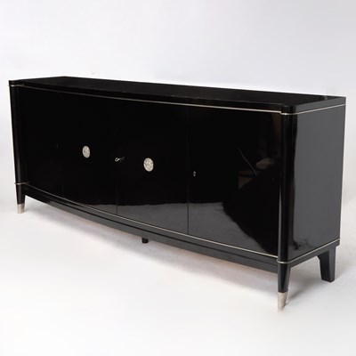 Lot 320 - De Coene Freres Black Lacquered Wood Sideboard