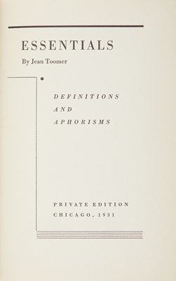 Lot 571 - Jean Toomer's Essentials