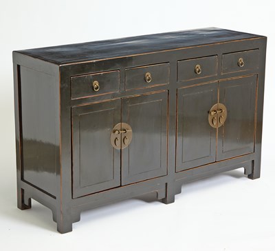 Lot 396 - Chinese Black Lacquer Side Cabinet