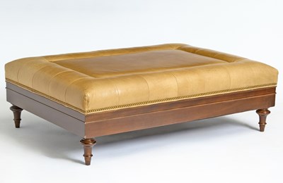 Lot 366 - Leather Upholstered Mahogany Ottoman