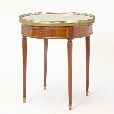 Lot 357 - Louis XVI Style Marble Top Mahogany Bouillotte Table