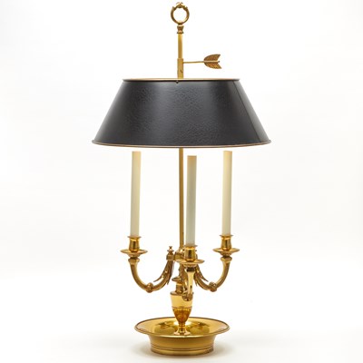 Lot 356 - Brass and Tôle Bouillotte Lamp