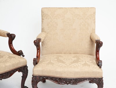 Lot 299 - Pair of George III  Mahogany Library Armchairs