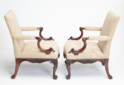 Lot 299 - Pair of George III  Mahogany Library Armchairs