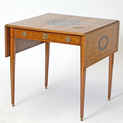 Lot 363 - Neoclassical Parquetry and Marquetry Inlaid Breakfast Table