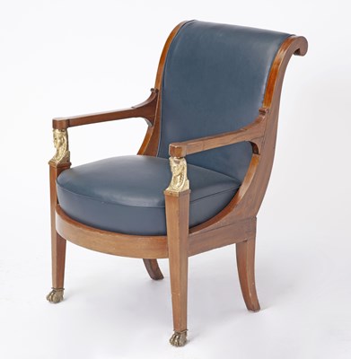 Lot 359 - Empire Parcel-Gilt and Ormolu-Mounted Mahogany Fauteuil