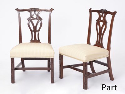 Lot 385 - Six George III Carved Mahogany Side Chairs