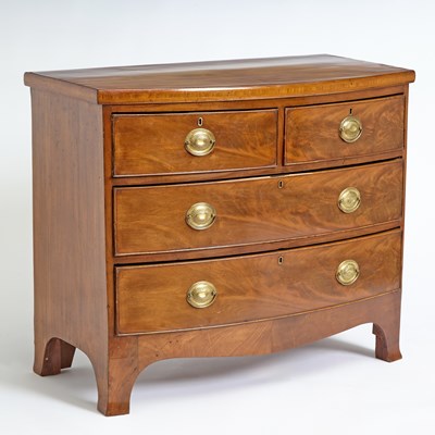Lot 372 - George III Style Mahogany Bowfront Chest-of-Drawers