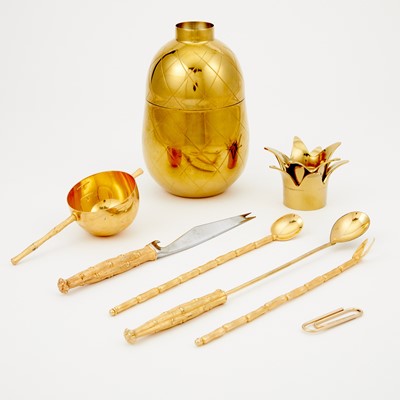 Lot 178 - Group of Glass and Metal Cocktail Shakers and Bar Accessories