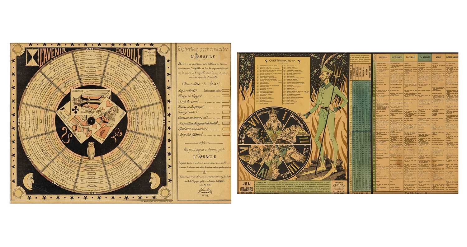 Lot 348 - Two French fortune-telling game boards