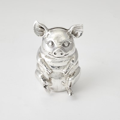Lot 167 - Novelty Asprey Silver Plated Figural Piggy Bank