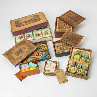Lot 401 - A group of seven Victorian-era games and puzzles  in boxes
