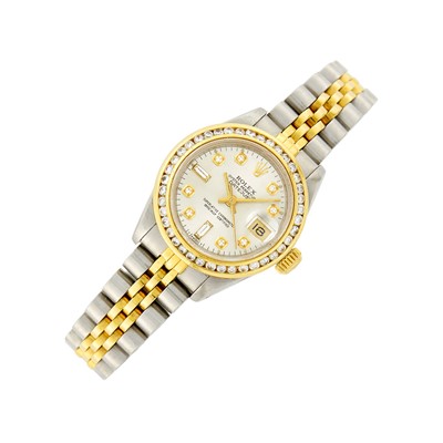 Lot 1048 - Rolex Stainless Steel, Gold and Diamond 'Datejust' Wristwatch, Ref. 69173