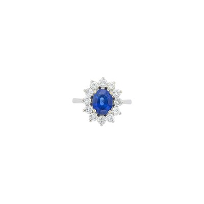 Lot 1064 - White Gold, Sapphire and Diamond Ring
