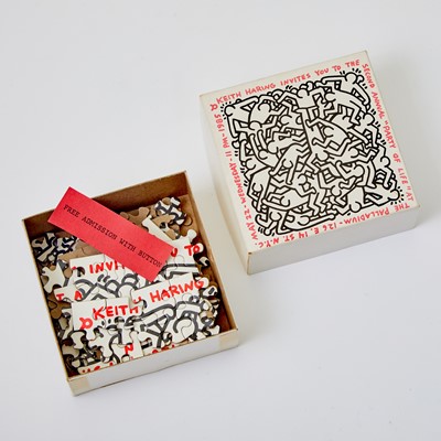 Lot 325 - A Keith Haring puzzle invitation to the 1985 "Party of Life"