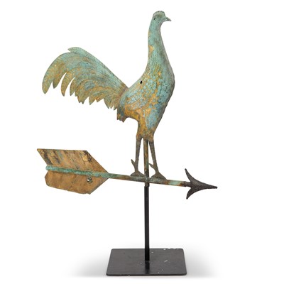 Lot 230 - Molded Copper and Cast Zinc Gamecock Weathervane