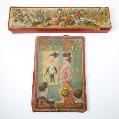 Lot 438 - A group of two antique nineteenth-century American boxed games with amusing graphics