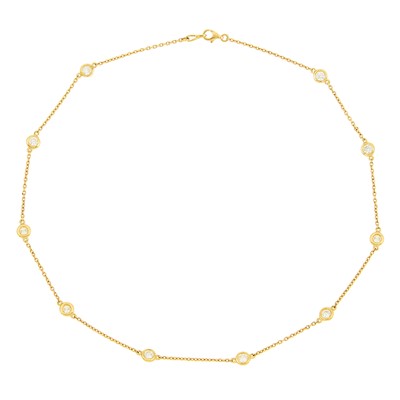 Lot 1008 - Gold and Diamond Chain Necklace