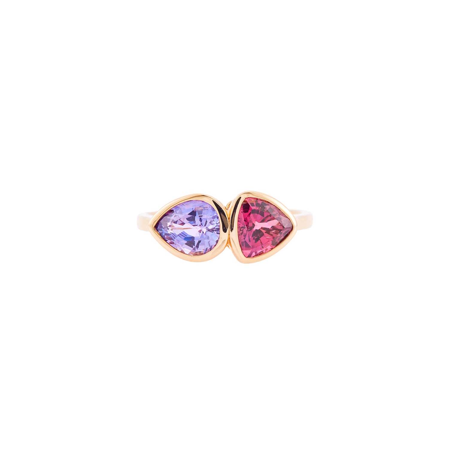 Lot 2066 - Rose Gold, Pink and Purple Sapphire Ring