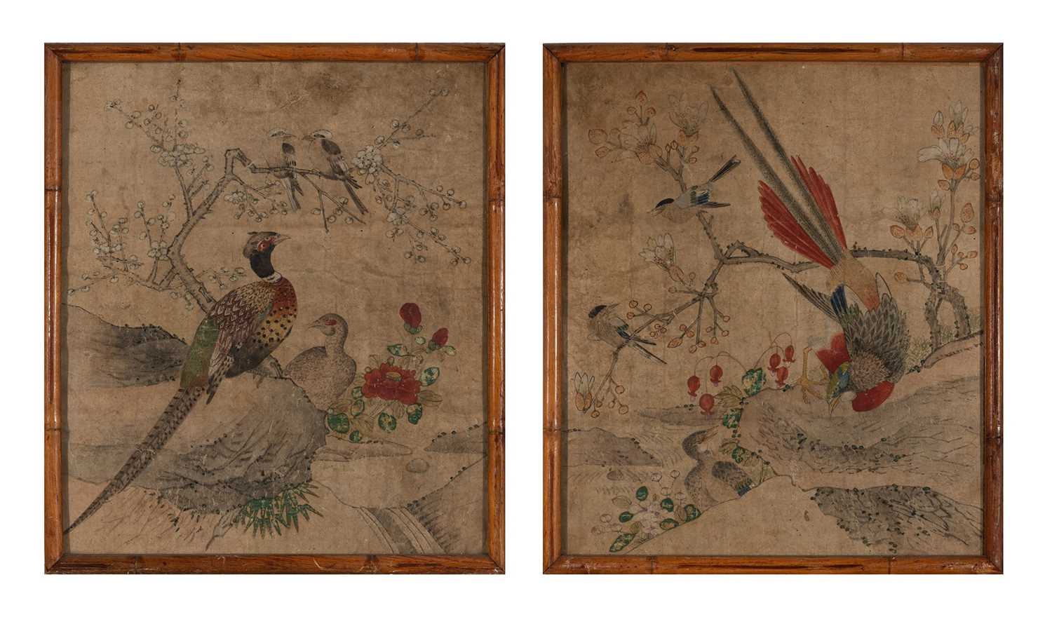 Lot 141 - Two Chinese School Paintings of Birds