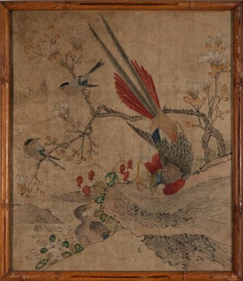 Lot 141 - Two Chinese School Paintings of Birds