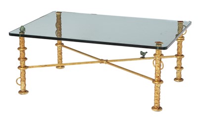 Lot 321 - Gilt Brass and Glass Cocktail Table
