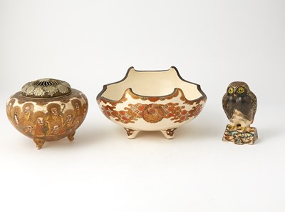 Lot 783 - Three Japanese Earthenware Satsuma Vessels