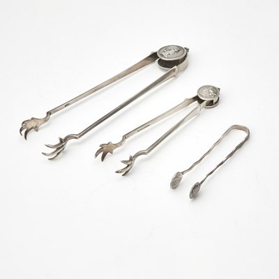 Lot 226 - Three Gorham Sterling Silver "Medallion" Pattern Sugar Tongs