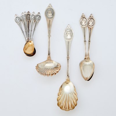 Lot 255 - Group of American Silver "Medallion" Pattern Flatware