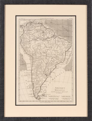 Lot 1 - Bonne's unadorned, yet practical and detailed, map of South America