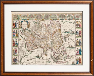 Lot 3 - A finely colored example of Blaeu's map of Asia