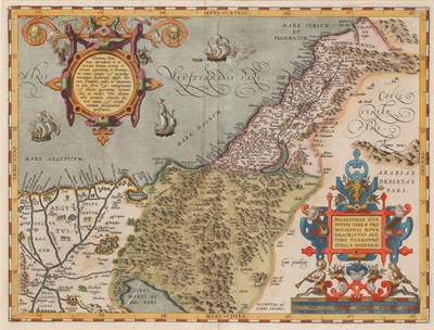 Lot 24 - A map of the Holy Land, showing the path of the Israelites during and after their exodus from Egypt