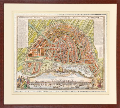 Lot 14 - Homann's decorative map and bird's eye view of Amsterdam