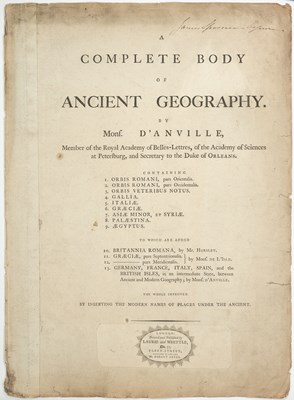 Lot 38 - An English edition of D'Anville's atlas of ancient geography