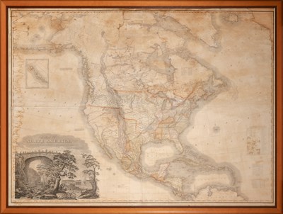 Lot 559 - Tanner's scarce grand-scale map of North America