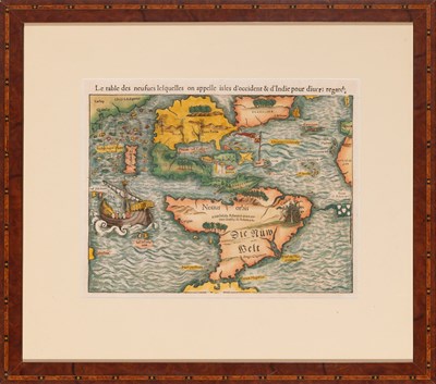 Lot 556 - Munster's early map of North and South America - the first to show both continents