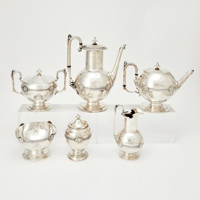 Lot 251 - Gorham Sterling Silver "Medallion" Pattern Tea and Coffee Service