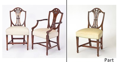 Lot 227 - Set of Ten Federal Style Mahogany Dining Chairs
