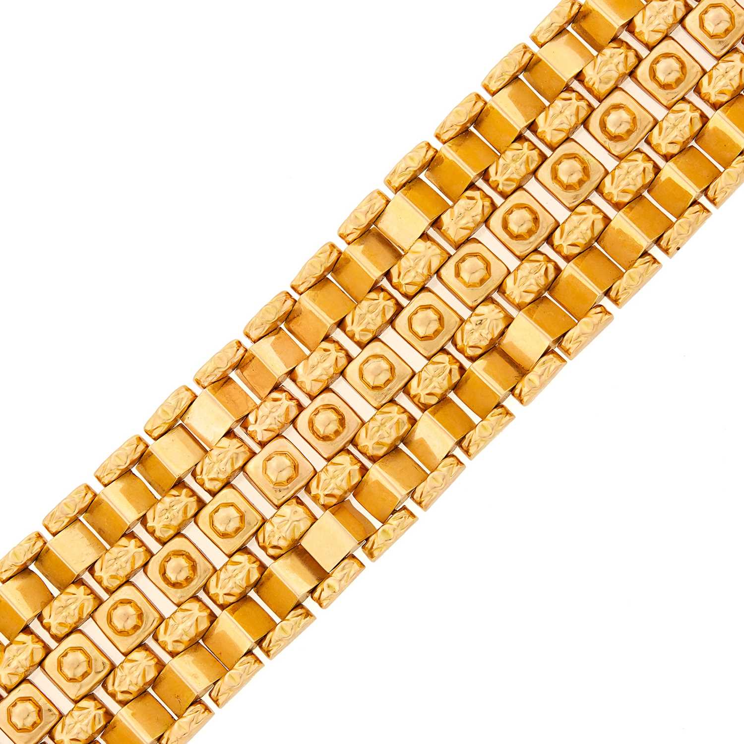 Lot 2096 - Wide Rose Gold Bracelet